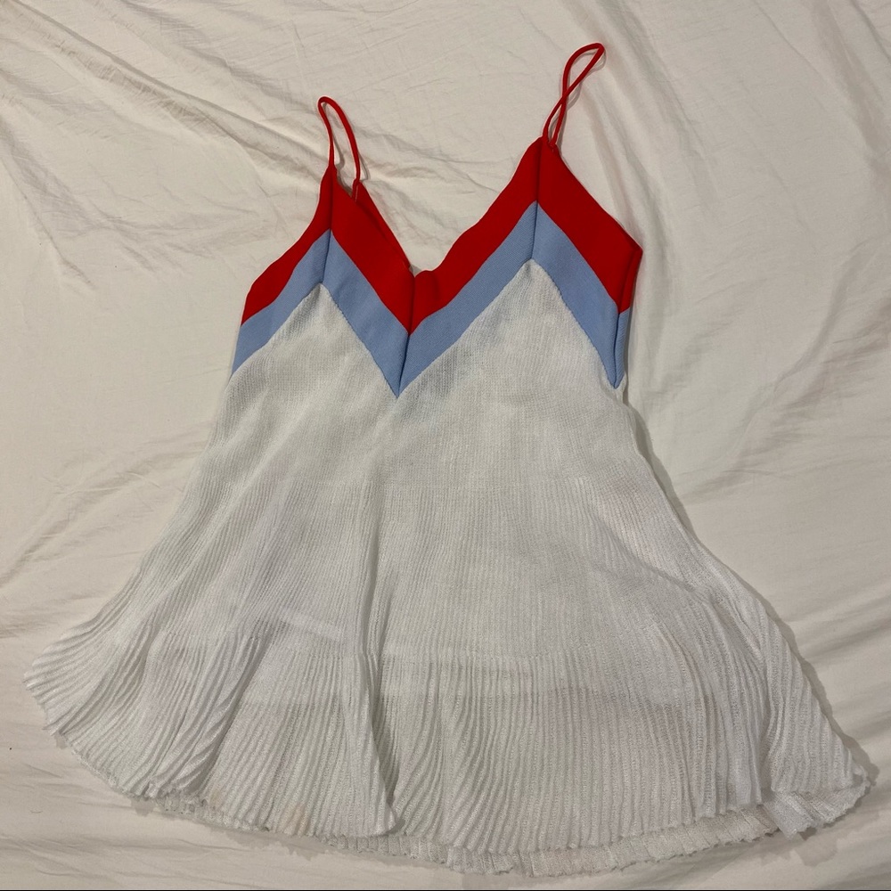 Sandro knitted tank top red white blue